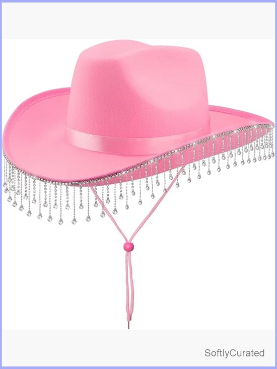 Bridal Cowgirl Hat Rhinestone Bachelorette Party Felt Western Accessory main image 6